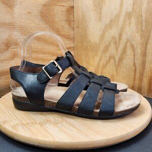 Dansko Roni Womens Black Leather Strap Gladiator Sandals Size 40 US 9.5-10